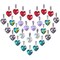 30 Pieces 6 Colors Heart Glass Charms Faceted Heart Pendants Valentine Charms Crystal Dangle Charms with Bail Hanger Large Hole Beads for Wedding Mother Necklace Bracelets Making, Hole: 5mm